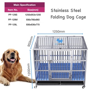 Gabbia per Cani Multifunzionale Pieghevole in Acciaio Inox per Interni ed Esterni, Kennel per Animali di Piccola e Media Taglia - Product Image 3