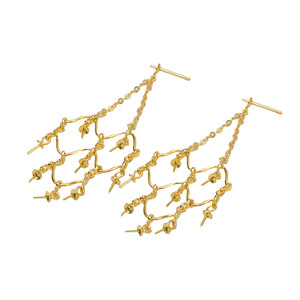 Support de boucles d'oreilles en argent S925 multi-perles en forme de croix, vide, pour perles de 3,5 à 4 mm, petit support de bijoux avec accessoires pour boucles d'oreilles 5391 - Product Image 5