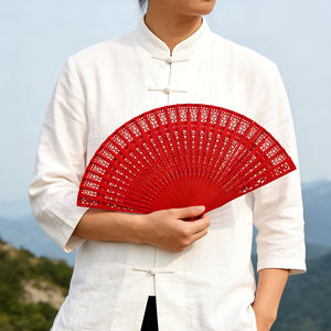 Abanicos de mano plegables de madera con logotipo personalizado de fábrica, con cinta, recuerdos de boda, regalos para despedida de soltera, recuerdo de fiesta de cumpleaños para invitados - Product Image 4