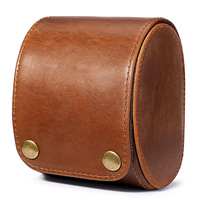 Étui à montre en cuir véritable Crazy Horse à fente unique, support de bracelet de montre classique pour bijoux, boîte de rangement en cuir de vache, présentoir à montre