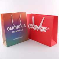 Bijoux en ruban kraft de luxe avec emballage, sac à vêtements, sacs à poignée personnalisés en papier imprimé, sacs en papier blanc pour shopping