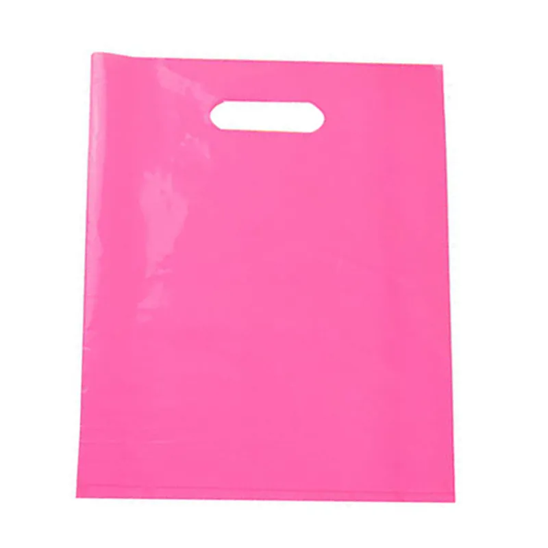 Sacchetti con manico fustellato in plastica Hdpe bianco rosa nero blu borsa per la spesa con manico fustellato per l'imballaggio