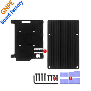 Funda protectora de ventilador de refrigeración de aleación de aluminio para Raspberry <span class=keywords><strong>Pi</strong></span> 5 componentes electrónicos de radiador pasivo de ventilador simple o doble - Product Image 6
