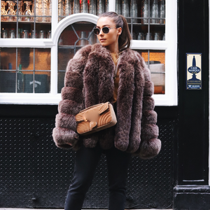 Manteau de fourrure de renard noir pour femme, pardessus russe, vêtement d'extérieur, fantaisie, à la mode - Product Image 3