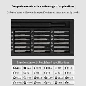 Aluminio 25 en 1 45 #   Juego de Destornilladores Magnéticos con Puntas de Acero, Kit de Herramientas de Precisión Multiusos para Reparación de Teléfonos y Computadoras - Product Image 2