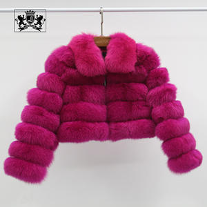 Janefur MOQ bajo, superventas, estilo corto de primavera, 5 secciones, tela de piel para mujer, cálido <span class=keywords><strong>abrigo</strong></span> de piel de zorro real para mujer - Product Image 3