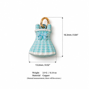 Miniaturas de Arte Pintado a Mano de la Colección Manna Enamel Princess Dress, Dijes de Joyería Hechos a Mano para Accesorios de Moda - Product Image 6