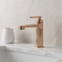 Robinet de lavabo de salle de bain à trou unique en laiton sculpté avec noyau de valve en céramique pour l'eau froide et chaude, utilisation en chambre à coucher