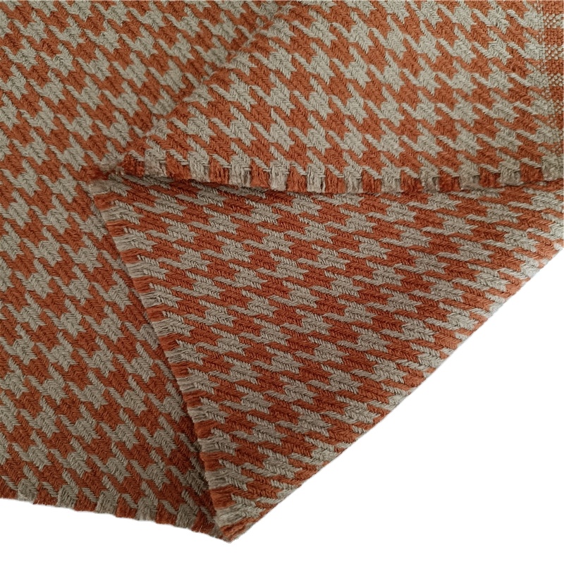Two tone cationic plover grip jacquard plaid polyester wool brushed fabric