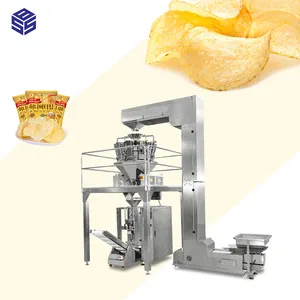 Multifunctional Vertical Filling Crisps Packaging Potato Fried French Double Head Weighting Packing Machine