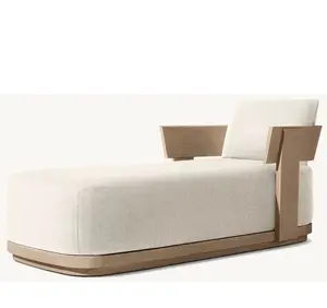 Furnitur mewah luar ruangan, furnitur Sofa teras taman, kayu jati Solid, Lounge matahari