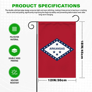 High Quality Micsan Custom Garden Flag 12x18 Double Sided Polyester Waterproof American Arkansas Diamond Star Country Flags - Product Image 4