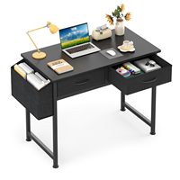Bureau d'ordinateur moderne et minimaliste de 32 pouces avec tiroir en tissu, poche latérale, crochet et étagère pour chambre à coucher et usage domestique