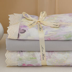 <strong>Double</strong>-layer Gauze Bedding Floral Lace <strong>Duvet</strong> <strong>Cover</strong> Set, 100% Organic Cotton Bedsheets Girls Single <strong>Double</strong> Bedding Set - Product Image 5