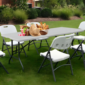 Table pliante d'extérieur portable personnalisée <span class=keywords><strong>de</strong></span> 6,8 pieds, en plastique blanc, design moderne pour événements et fêtes - Product Image 6