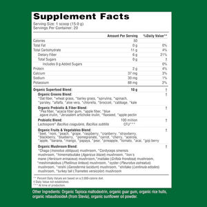 サプリメントスーパーグリーンオーガニックスーパーフードパウダーフルーツ、野菜キノコ、エネルギーをサポートするためのプロバイオティクス - Product Image 2