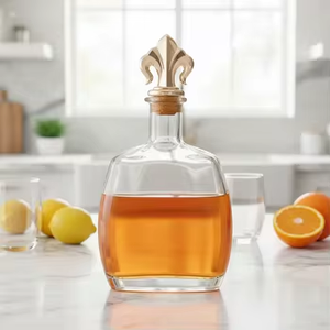 Bouteille en verre pour <span class=keywords><strong>whisky</strong></span>, rhum, vodka, tequila, spiritueux, couleur noir mat, 750 ml, 500 ml, 375 ml, avec bouchon en T - Product Image 3