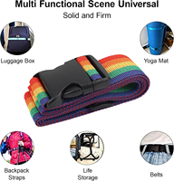 Sangle de bagage arc-en-ciel personnalisée, ceinture de voyage sécurisée avec boucle en plastique réglable pour valise