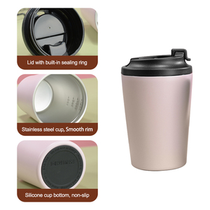 Gobelet mode isolé en acier inoxydable de 500ml avec paille et <span class=keywords><strong>tasse</strong></span> à café en acier inoxydable à double paroi sous vide de 12oz - Product Image 4