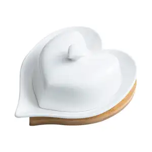 새로운 도착 참신 디자인 심장 모양 세라믹 버터 접시 홈 호텔 식기류
