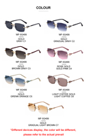 Lunettes de soleil rectangulaires sans monture Partagas, avec logo personnalisé, verres taillés en diamant, protection UV400, pour femmes