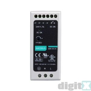 Fuente de Alimentación Moxa MDR-40-24 Modelo 78498 24V CC para Montaje en Riel DIN, Salida de 1.7A, Uso Industrial, Hecho en Taiwán - Product Image 3