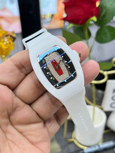 Reloj de pulsera para hombre, clásico, moderno y lujoso, de diseño, de cerámica blanca de alta calidad, con tourbillon de labios rojos, automático y mecánico - Product Image 3