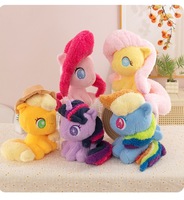 Boneka Kuda Poni Ungu T, Boneka Unicorn, Mainan Boneka Kuda, Mainan Hewan Boneka, Bantal Penghibur Pegasus Malaikat untuk Mesin Cakar