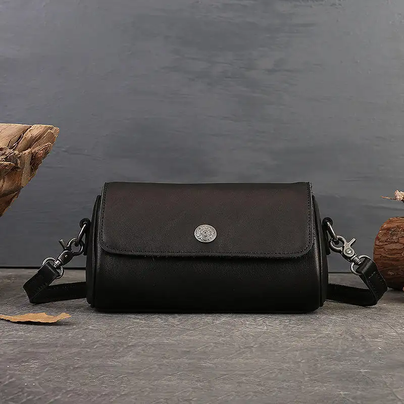 Pochette en cuir véritable noir sacs à main de messager sacs à main de mode de luxe pour jeunes dames sacs à bandoulière pour les femmes