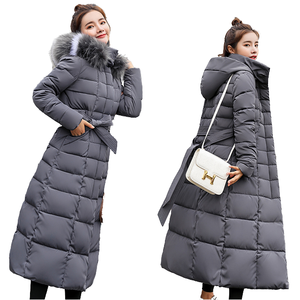 Manteau d'hiver épais décontracté pour femme 2026, chaud, long, avec capuche, fermeture éclair, style bulle, écologique, logo tissé, en coton uni - Product Image 2