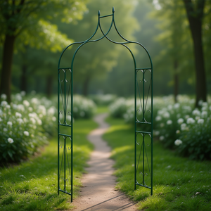 Arco de Jardín de Hierro Verde Oscuro de 47.2x15x101.6 Pulgadas para Bodas - Product Image 2