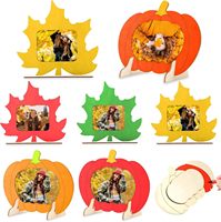 Cadre photo DIY en bois en forme de citrouille, style minimaliste moderne, pour Halloween et Thanksgiving, ornement créatif à graffiter, pour la maison, importé de Chine