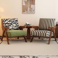 Chaise longue individuelle antique française en bois massif, écologique, style décontracté rétro, pour salon, chambre, balcon, moderne