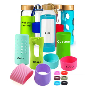 15PCS Silicone Coffee Cup Sleeves - Heat Resistant Reusable Mug Covers Random Colors
