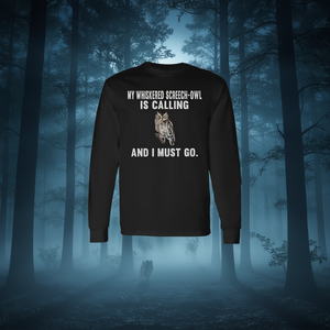 Camiseta de Manga Larga con Diseño Único de Búho Chillón con Barba, Ropa Promocional con Temática de Aves - Product Image 3