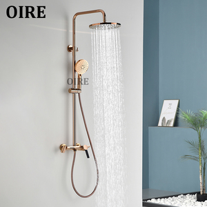 <span class=keywords><strong>Ensemble</strong></span> <span class=keywords><strong>de</strong></span> <span class=keywords><strong>douche</strong></span> <span class=keywords><strong>de</strong></span> luxe Oire à poignée unique apparente en laiton or rose, avec <span class=keywords><strong>barre</strong></span> <span class=keywords><strong>de</strong></span> <span class=keywords><strong>douche</strong></span> coulissante, pour hôtels et appartements, finition douce - Product Image 2