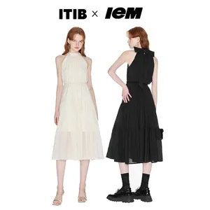 ITIB&IEM Großhandel koreanisches Kleid Krawatte Kleid Damen Frühjahr Sommer Midi-Länge Großhandel Designermarke Damenbekleidung