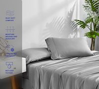 Parure de Lit 100 % Bambou 300 Fils, Ensemble de Draps en Bambou Viscose pour la Maison