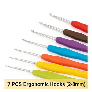 Kit de démarrage pour crochet à la main, fil de coton, outils de tricot doux, accessoires, fournitures de pratique pour débutants en bricolage avec sac de voyage - Product Image 3