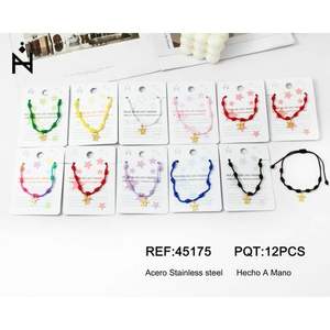 Juego de Pulseras de Acero Inoxidable con Nudo de Siete Estrellas, Diseño de Tortuga Dorada, Hechas a Mano, 12 Piezas, Unisex, Regalo, Joyería - Product Image 1