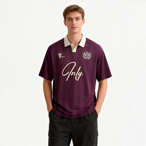 <span class=keywords><strong>Maglia</strong></span> da <span class=keywords><strong>Calcio</strong></span> Polo Classica Vintage Personalizzata con Colletto, Traspirante, con Logo Ricamato e Stampa a Righe - Product Image 3