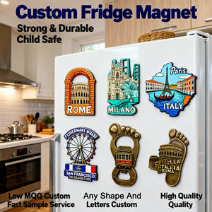 פותחן בקבוקים תלת מימדי ממתכת עם לוגו בהתאמה אישית, מזכרת נסיעות, מגנט אפוקסי למקרר עם דמות עיר/מדינה - Product Image 1