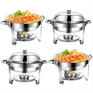 Factory Price New Design Stainless Steel <b>Food</b> <b>Warmer</b> Set 9 Sets 9L Capacity Alcohol Heating 12 Hours for Commercial Hotel <b>Buffet</b> - Product Image 4