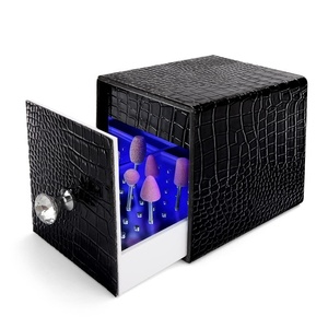 Soporte para Brocas de Uñas, Caja de Luz UV para Cabezales de Pulido, Exhibidor Acrílico Antipolvo con 48 Agujeros para Salón de Uñas - Product Image 1