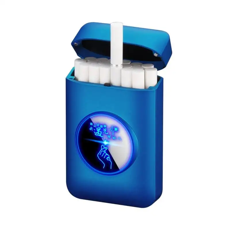 متعددة الوظائف حالة السجائر أخف الليزر مخصص Usb قابل لإعادة الشحن ولاعة السجائر حالة