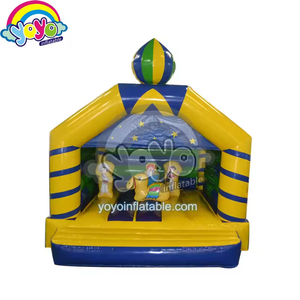 Château gonflable Aladdin 15x15, thème tapis magique, jaune, PVC de qualité commerciale, location pour fêtes d'enfants - Product Image 1