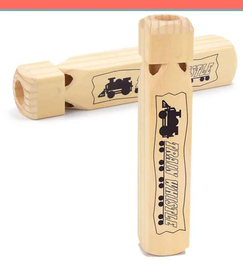 Children's train flute whistle parent-child teaching aids wooden musical instruments wooden whistle preschool educational toys