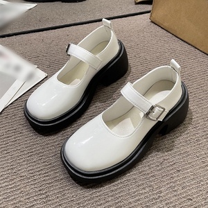 Zapato informal de verano de estilo francés para el mercado, venta al por mayor, tacones gruesos, diseño de gama alta, zapatos de tacón de moda para mujer de primavera - Product Image 4