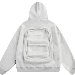 跨境批发潮流品牌背包一体式开衫卫衣男士设计感好看连帽衫高端 - Product Image 2