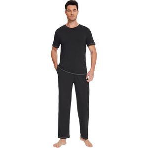 Ensemble de pyjama en bambou pour homme, manches courtes avec pantalon, vêtements de nuit doux pour homme, vêtements de détente, pyjamas pour homme - Product Image 2